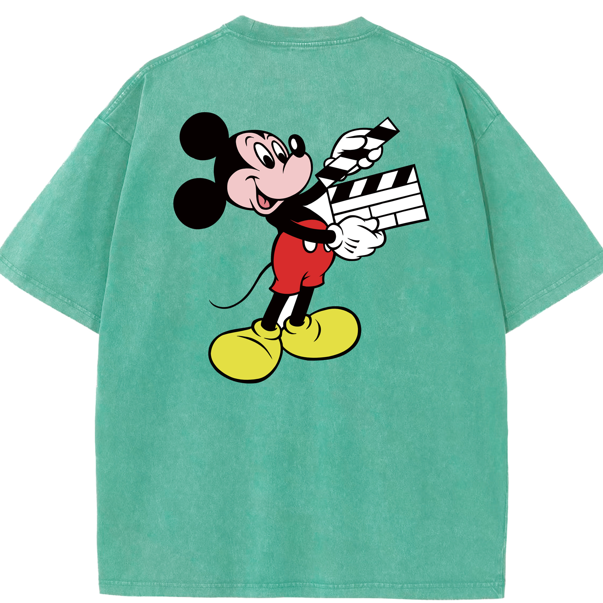 （画像用） ミッキーマウス Mickey Mouse 綿100% ヴィンテージ風 半袖Tシャツ（背面プリント）